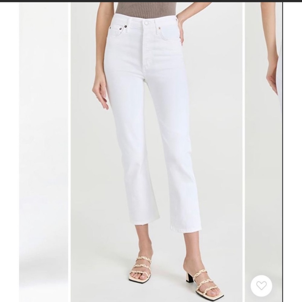 AGOLDE Riley Crop White Denim Jeans